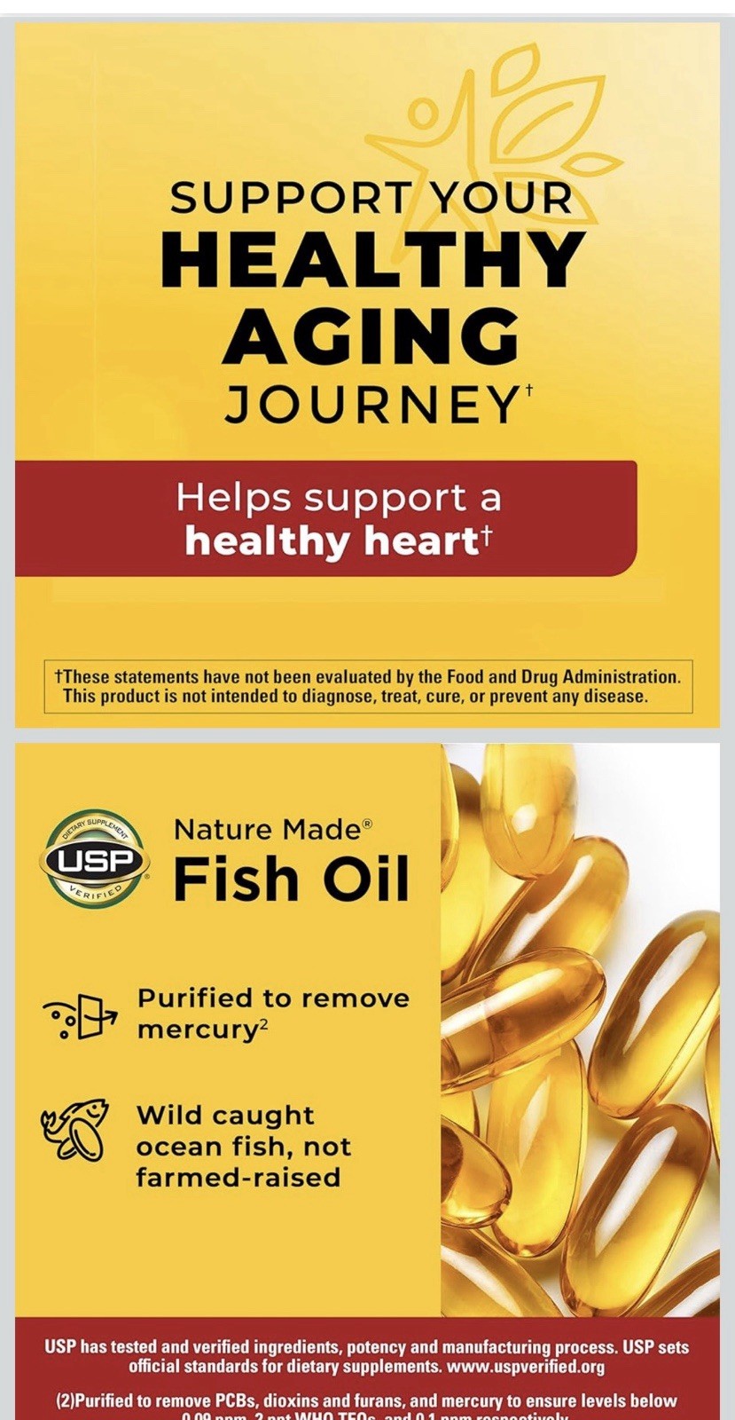 Nature Made Fish Oil 1200mg 230 Softgels Omega-3 Gluten-Free Dairy-Free