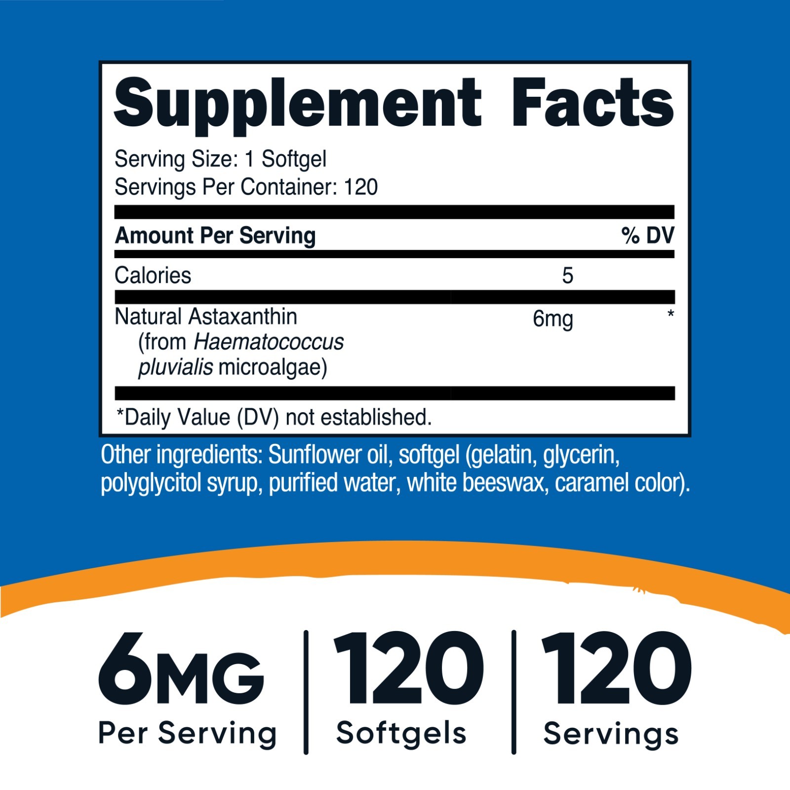Nutricost Astaxanthin 6mg, 120 Softgels – Gluten Free and Non-GMO