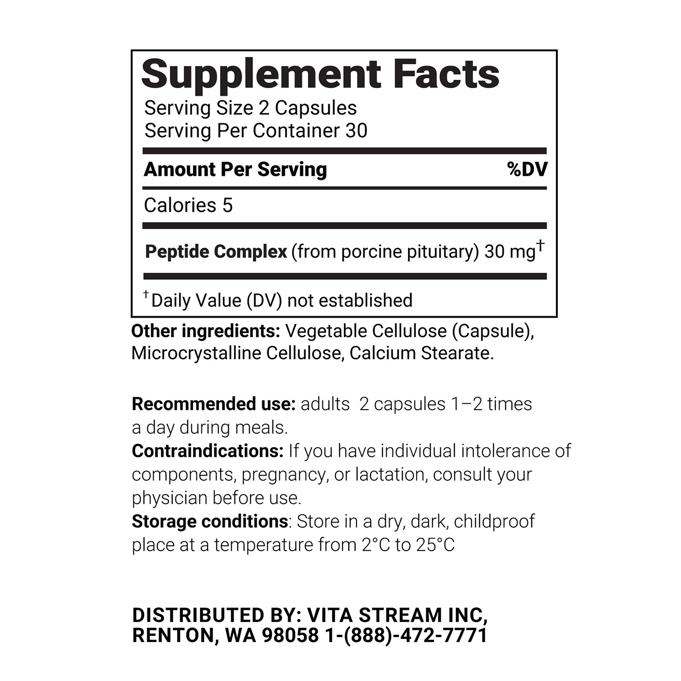 Endocron – Pituitary Peptide Bioregulator 30 & 60 Capsules – Free Shipping