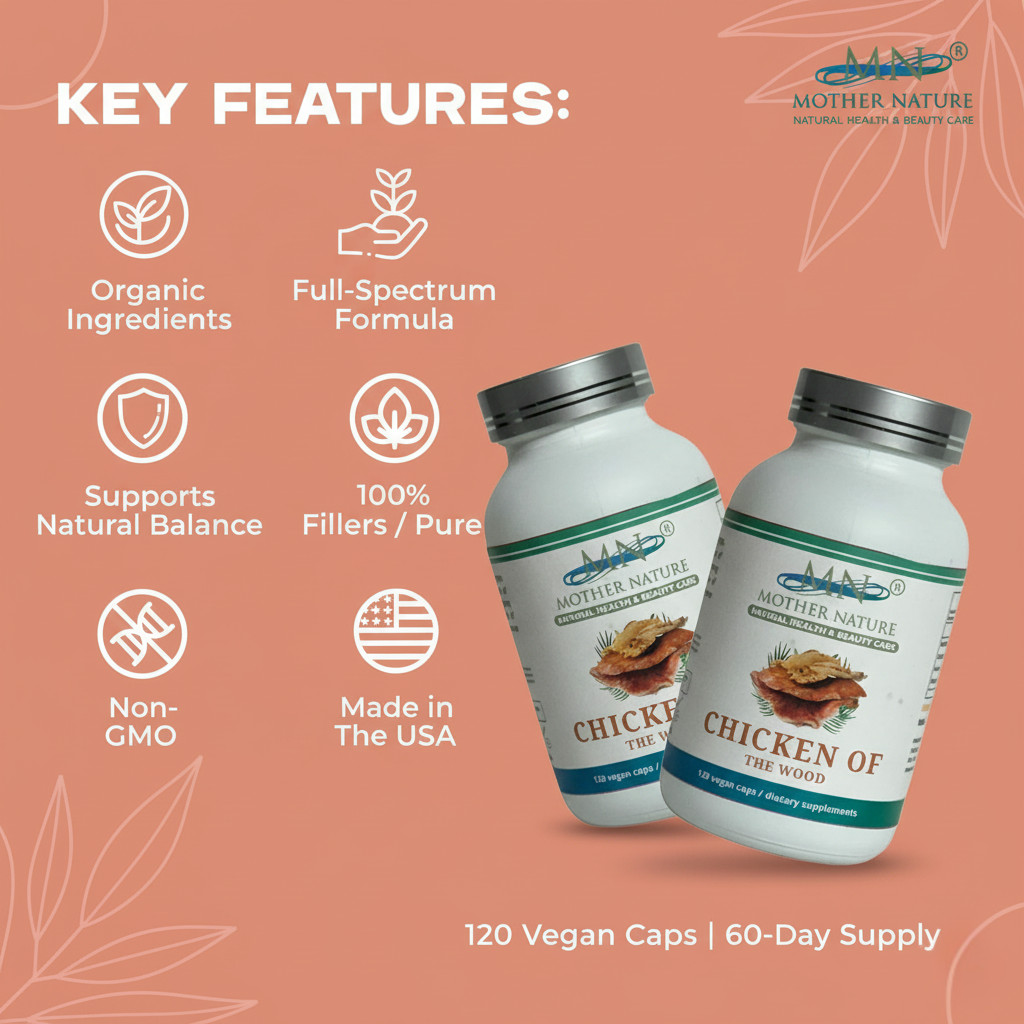 Mother Nature Chicken of the Wood Mushroom Herbal Supplement – Vegan Capsules