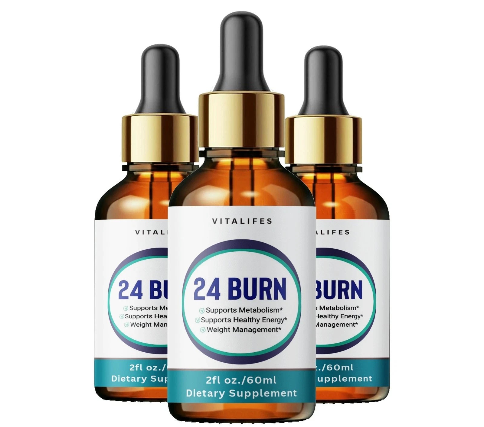 (3 Pack) 24 Burn Drops Advanced Health & Fitness Supplement 24Burn Fat Loss