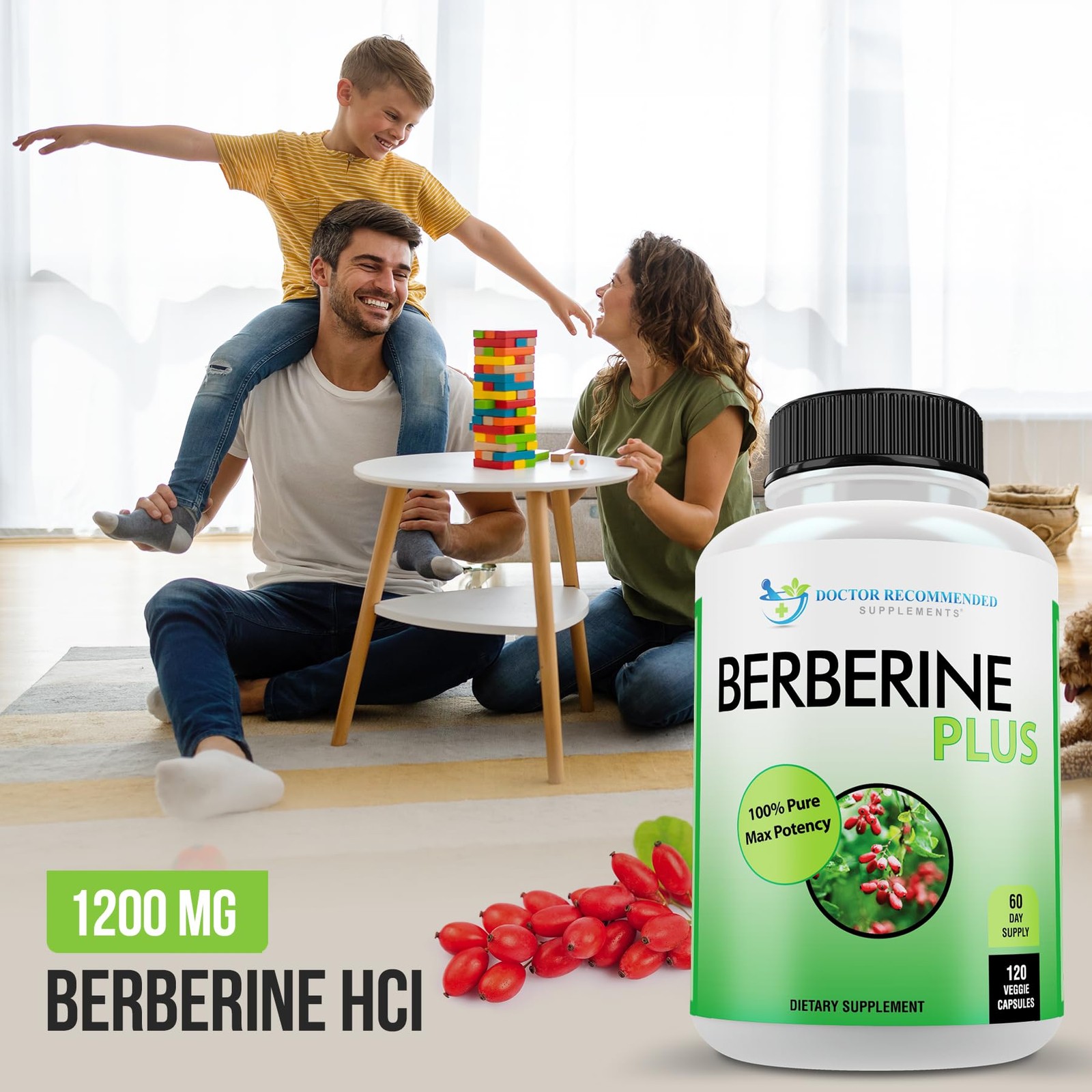 DOCTOR RECOMMENDED SUPPLEMENTS Berberine Plus 1200mg Per Serving – 120 Veggie