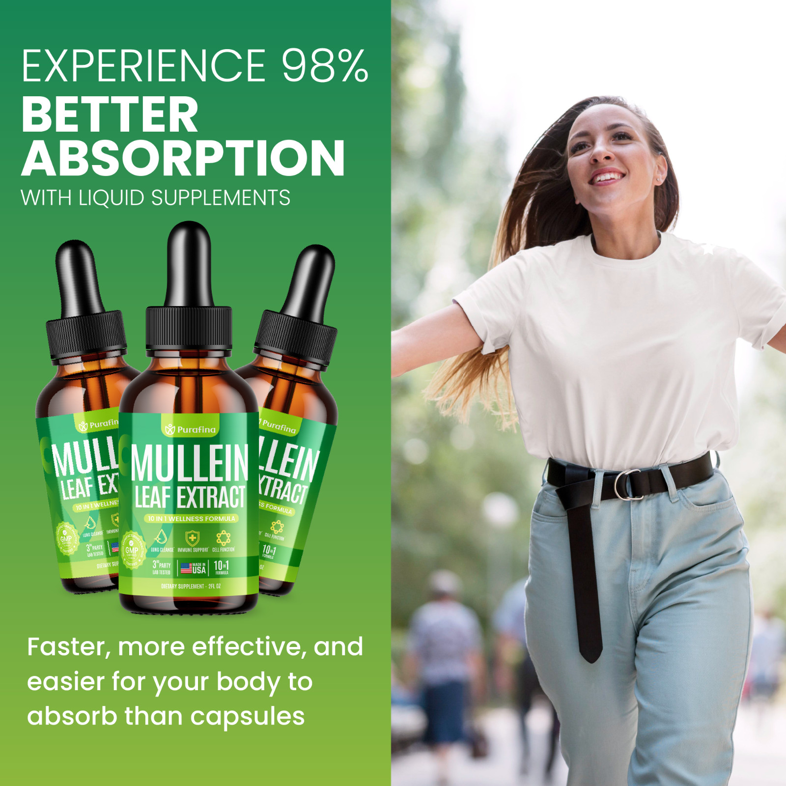 Mullein Leaf Drops For Lungs – 10 in 1 – Chlorophyll Sea Moss Elderberry (60ml)
