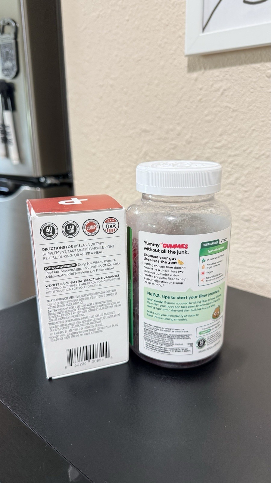 Physician’s Choice Digestive Enzymes 60 Capsules + Fiber Gummies Raspberry Lemon