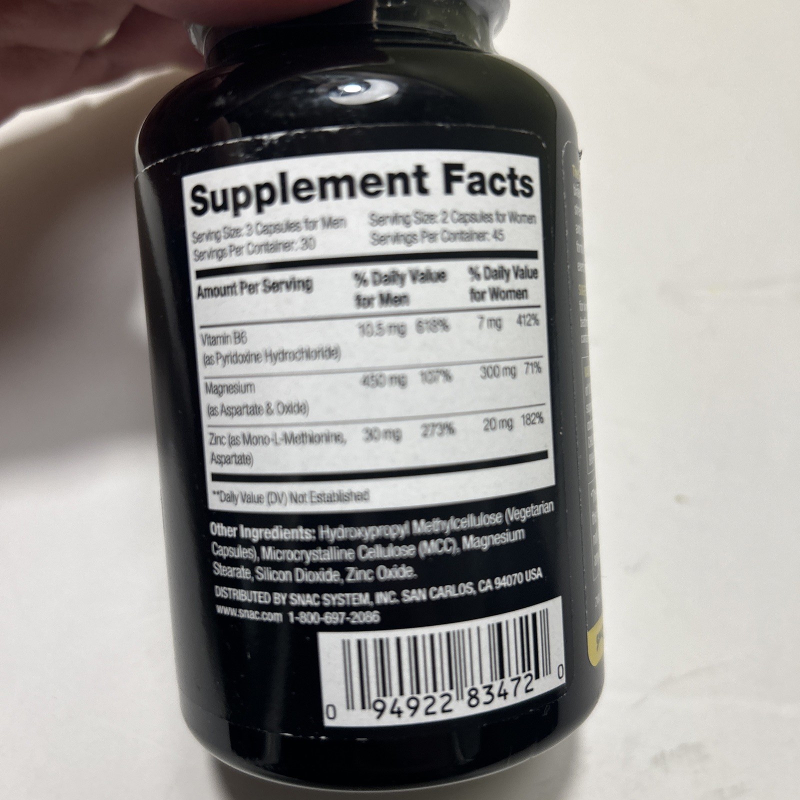 SNAC ZMA Original Recovery & Sleep Supplement 90 Capsules Exp 8/2029 Sealed