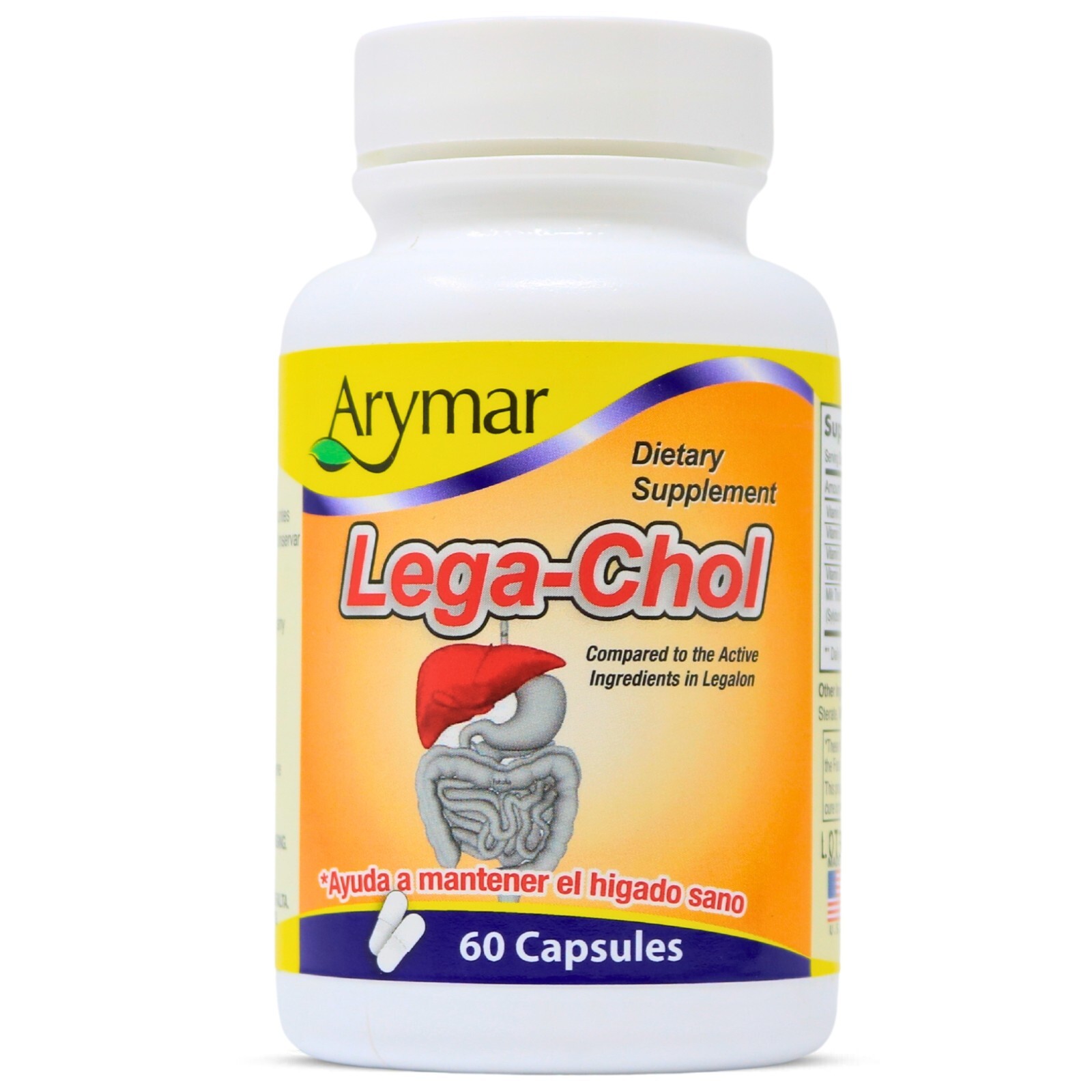 Arymar Lega-chol Liver Health Supplement, 60 Caps – Supports Liver Function