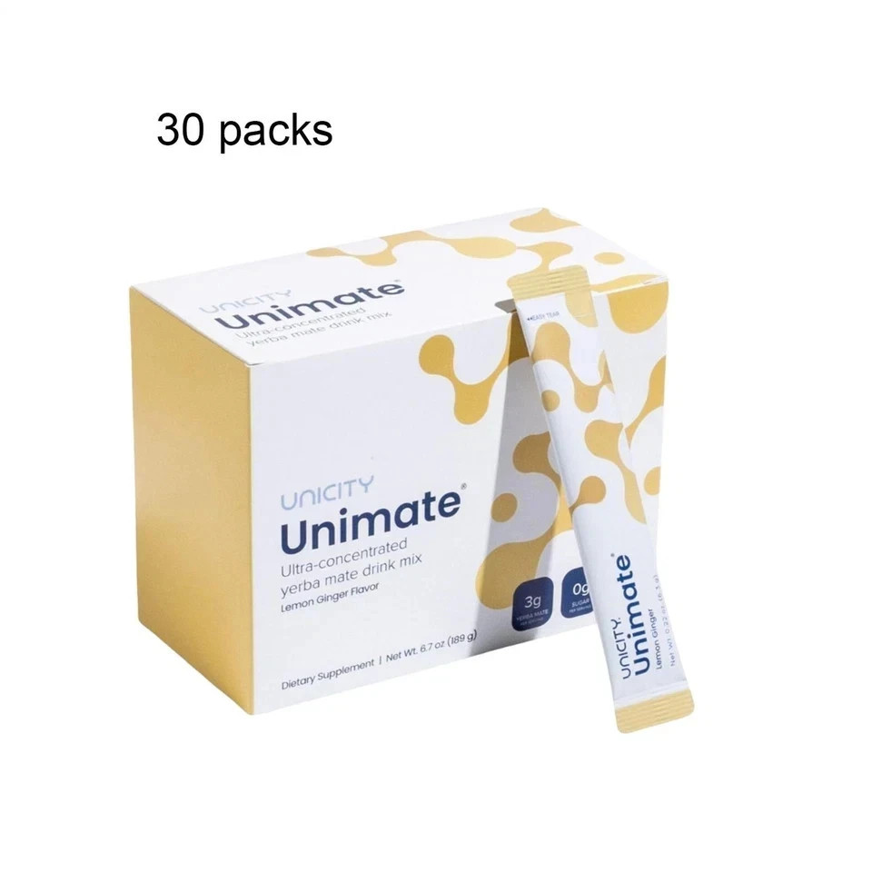 Unicity Unimate Yerba Mate Supplement LEMON Ginger ~ Exp 2027