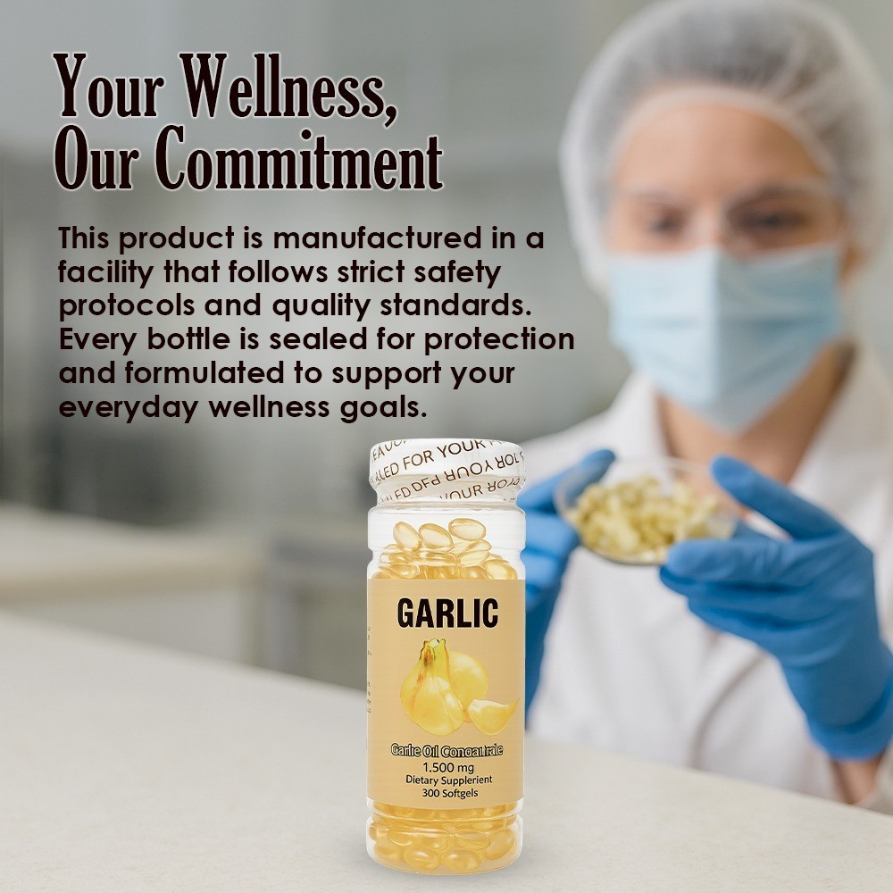 Garlic Oil Softgels 1500mg – 300 count – Heart & Circulatory Health – Nu-Health