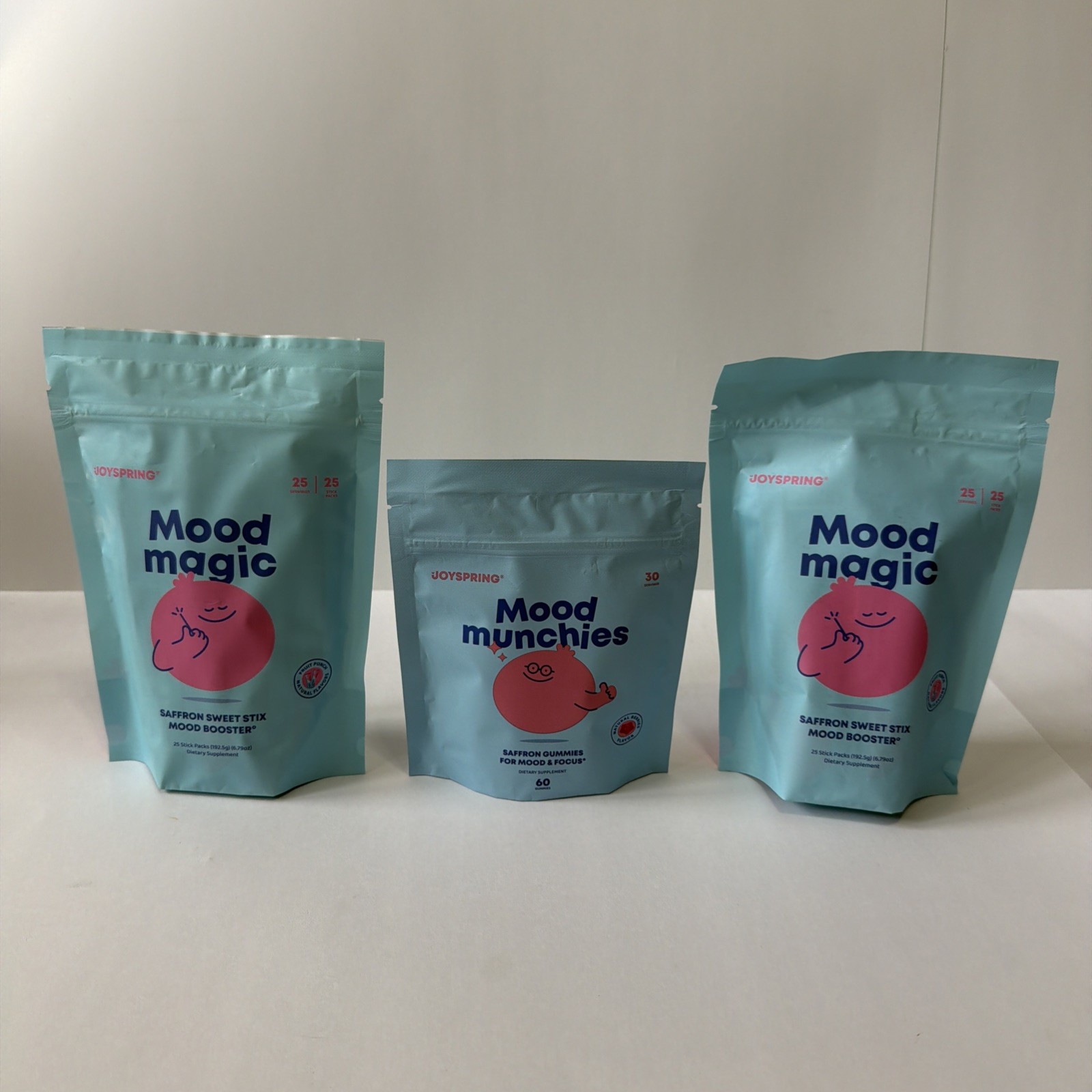 JoySpring Mood Support Gummies 60ct & Drink Sticks 50ct Natural Berry Flavor