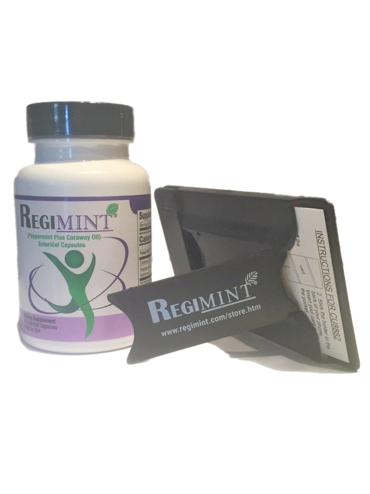Peppermint Oil Plus Caraway Capsules For IBS: Includes Regimint Accessary