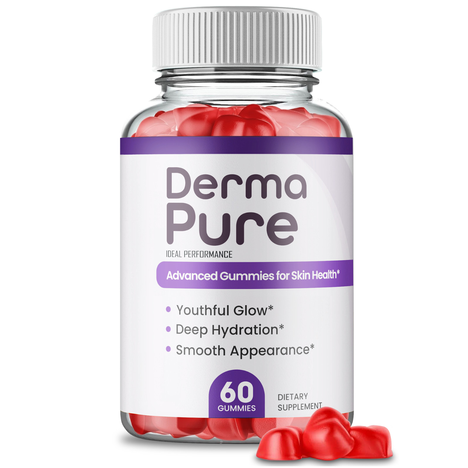 Derma Pure Gummies, Official DermaPure Vitamin Supplement Gummy (1 Pack)