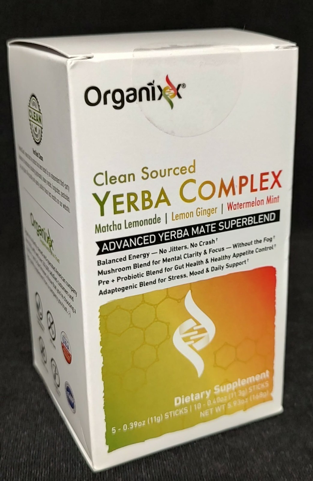 Organixx Yerba Complex Energy Mushroom Probiotic Drink Mix Powder, 15 Sticks