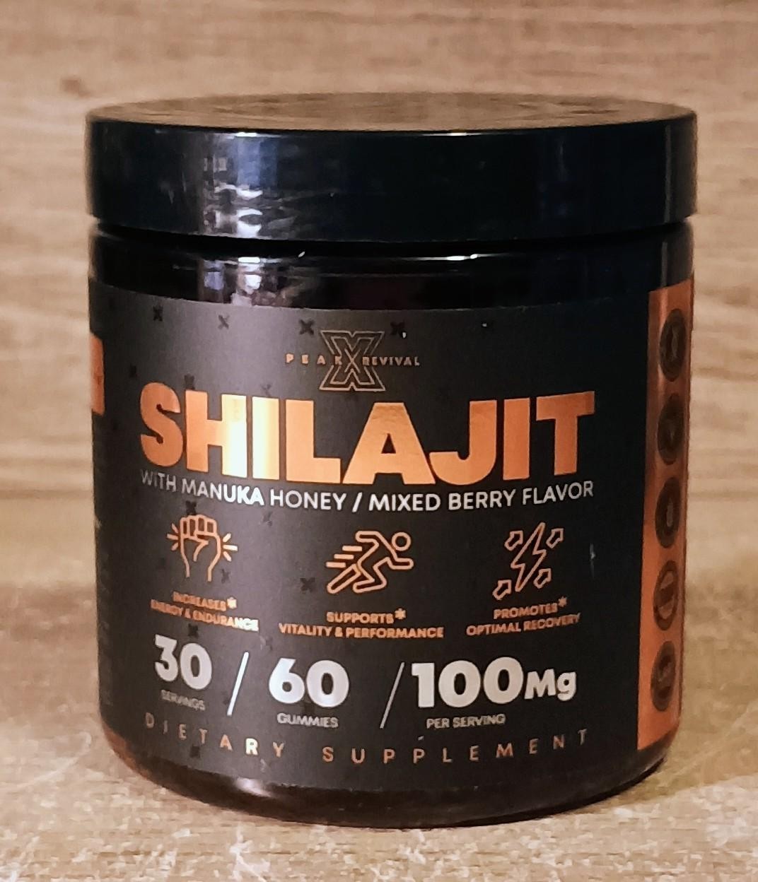 NEW Peak Revival Shilajit Gummies 100mg Mixed Berry 60ct Manuka Honey Energy