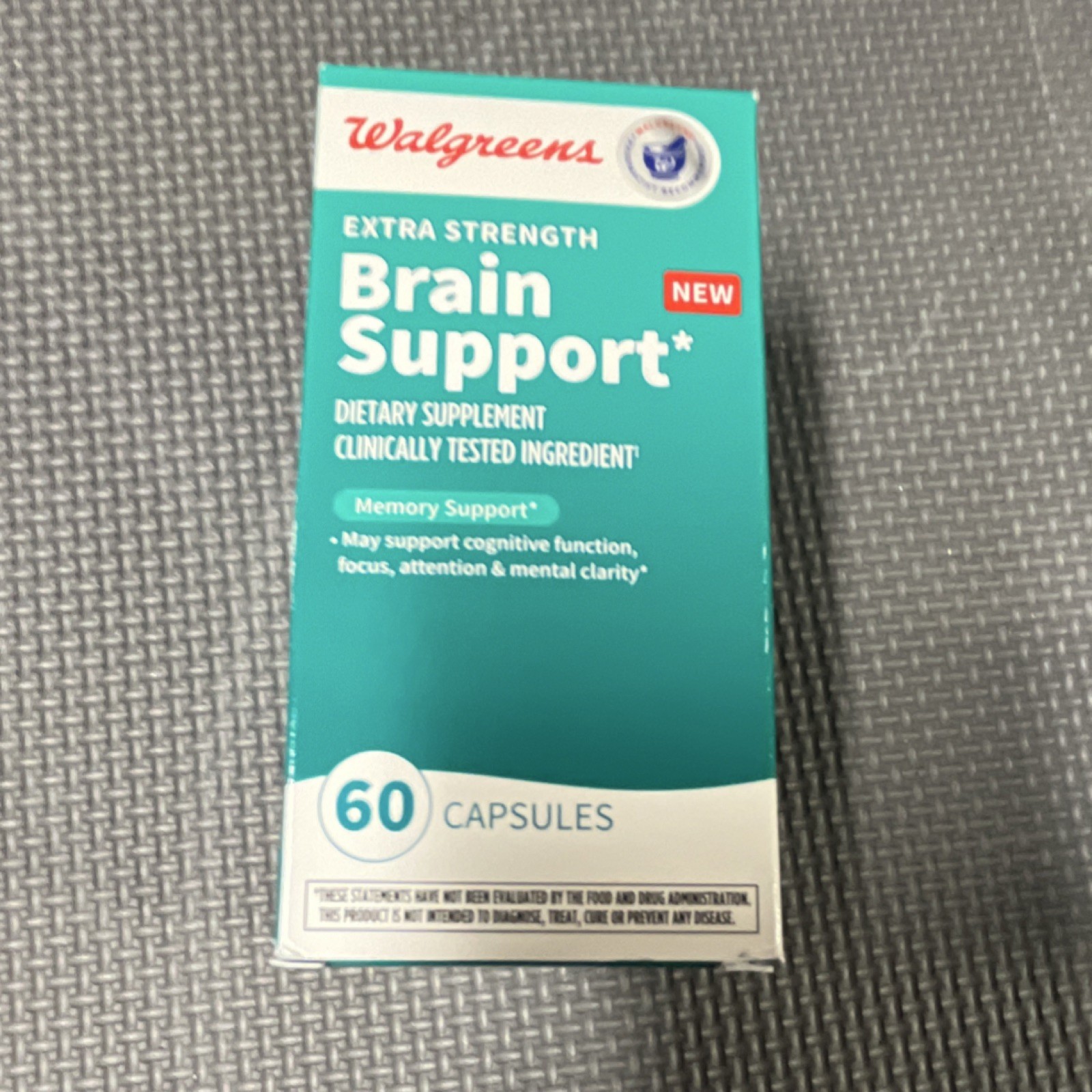 Walgreens Brain Support Capsules 60ct Bacopa Ginkgo Turmeric for Memory & Focus