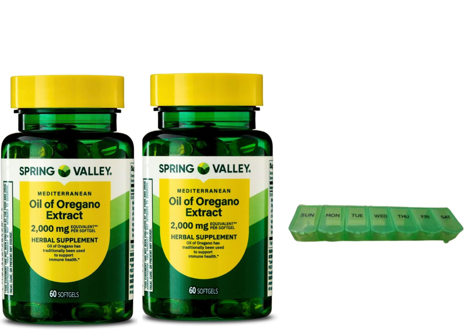 2 Spring Valley Med. Oil of Oregano 60 x 2 Softgels 120 total 2,000 mg w/ Org