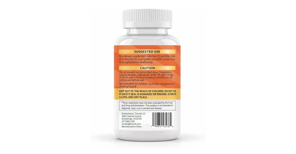 Trisundi 3-in-1 Probiotic Prebiotic Postbiotic Strawberry Digestive 60 Gummies