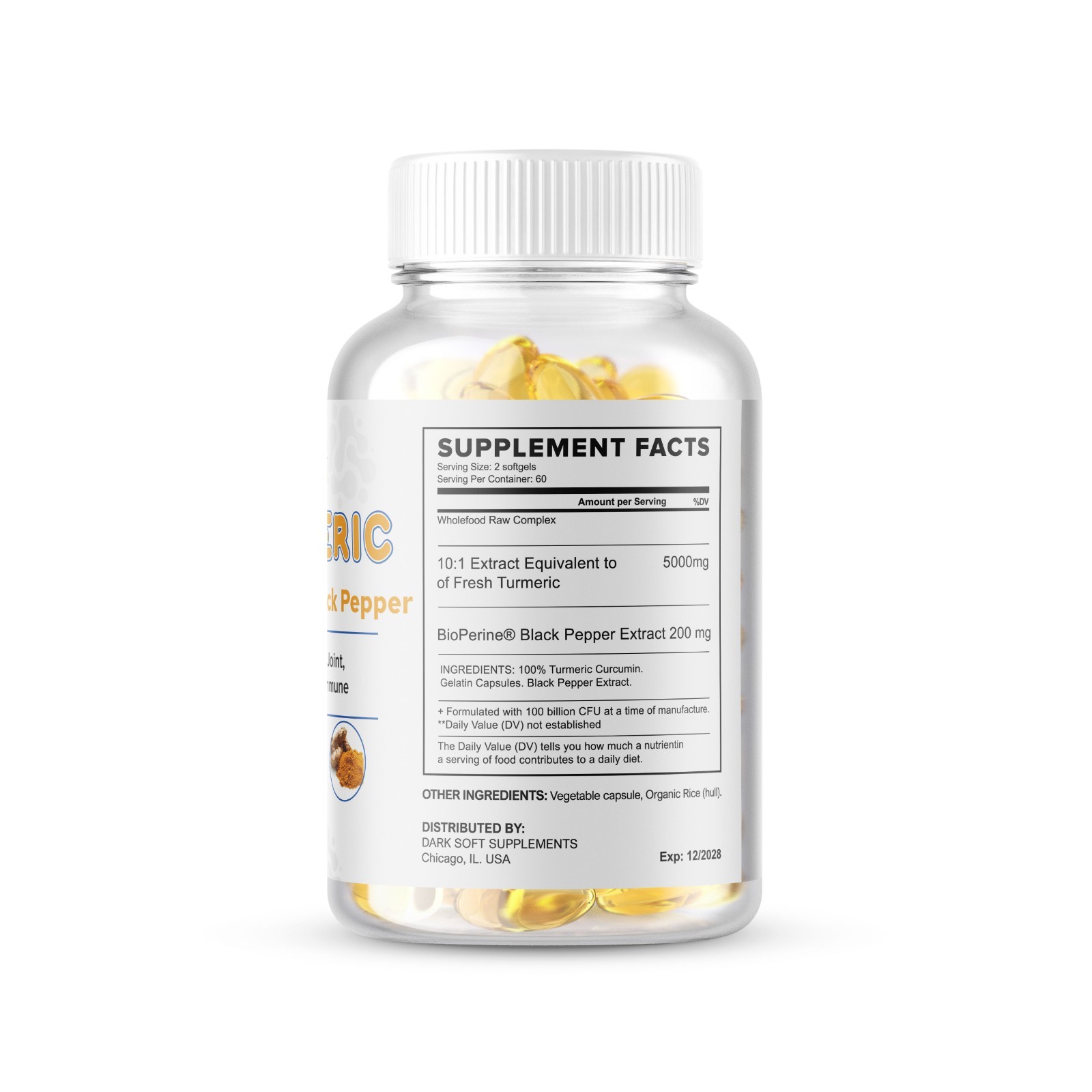 240 Soft TURMERIC 95% CURCUMIN 10,000mg EXTRACT TUMERIC BLACK PEPPER ANTIOXIDANT