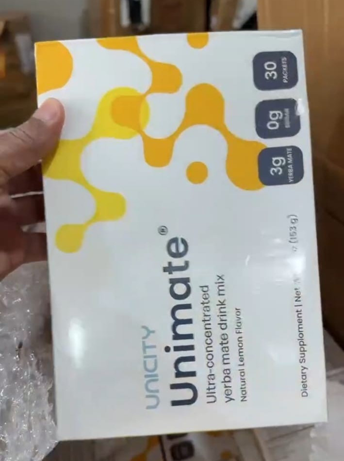 Unicity Unimate Lemon Ginger Drink Mix 30 Stick Packs Energy Focus