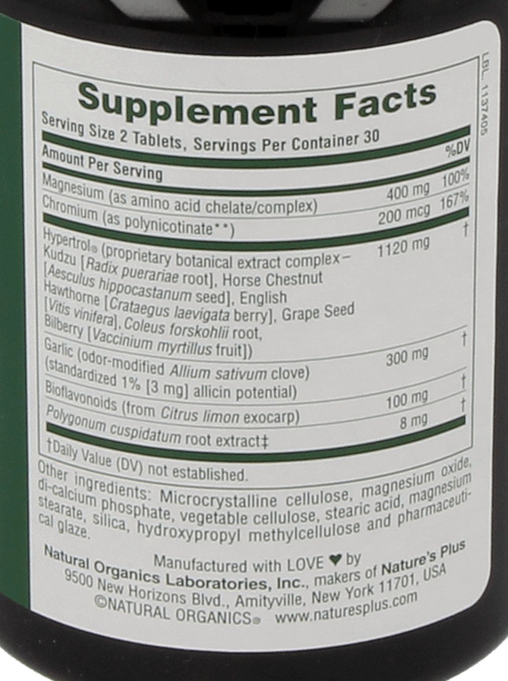 Natures Plus Rx-Blood Pressure Hypertrol – 60 Tablets (£41.64/100g)