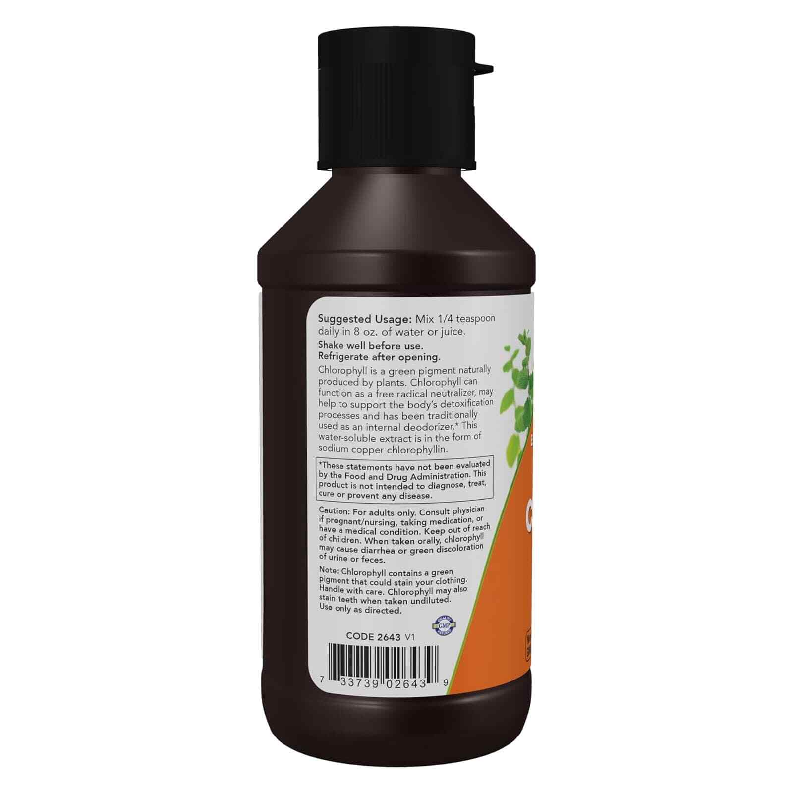 NOW Chlorophyll Liquid Extra Strength Unflavored – 4 fl oz, Internal Deodorizer