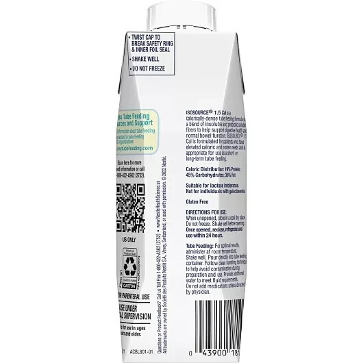 6 Nestle Isosource 1.5 Cal Tube Feeding Formula Unflavored 8.45oz March 31, 2027