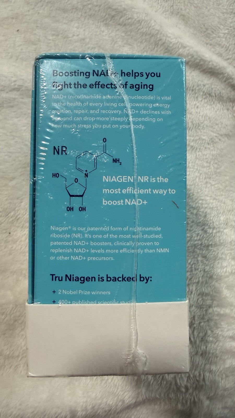 Tru Niagen NAD+ Booster 300mg Vegetarian Capsules, 120 Count per bottle.