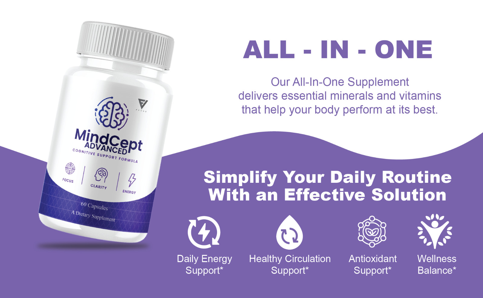 Mindcept Advanced Brain Formula, MindCept Supplement (60 Capsules)