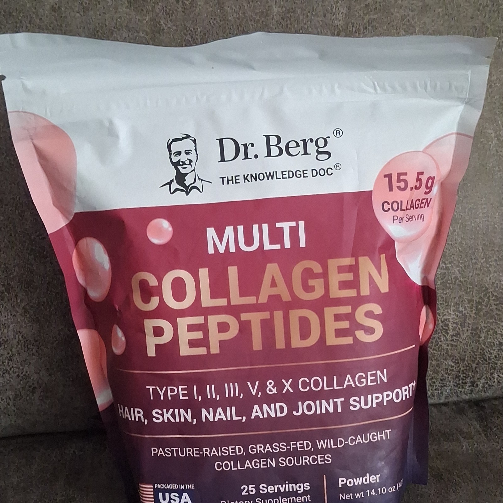 Dr. Berg Multi Collagen Peptides Powder I II III V X + HA + Vit C 14.10oz