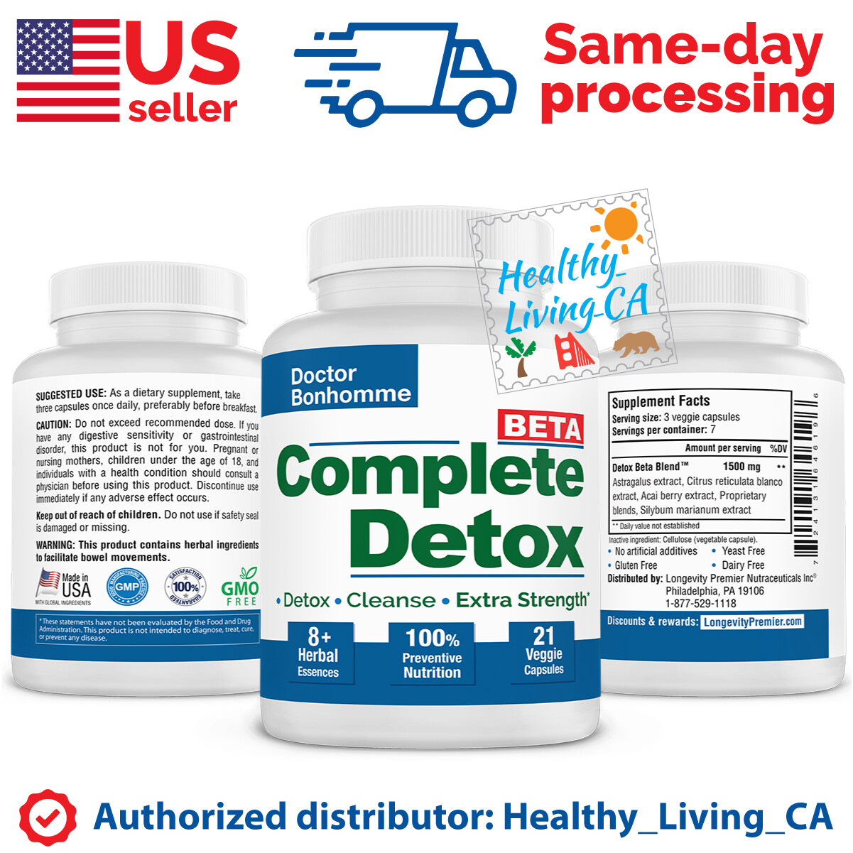 Longevity Complete Detox [BETA Formula ]7 Day 21 Caps – Accelerated Whole Body D