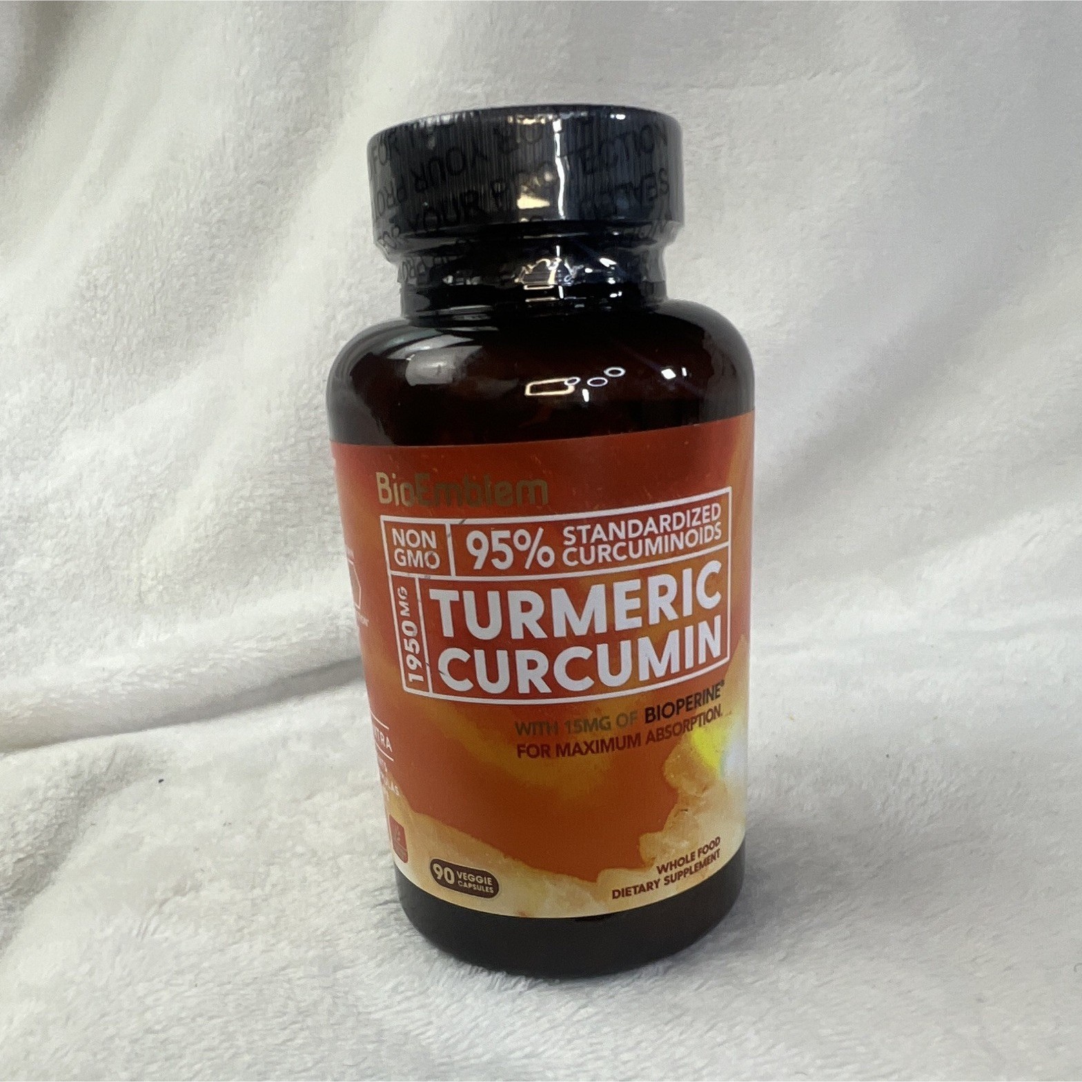 BioEmblem Turmeric Curcumin 1950mg 90ct 95% Curcuminoids + BioPerine