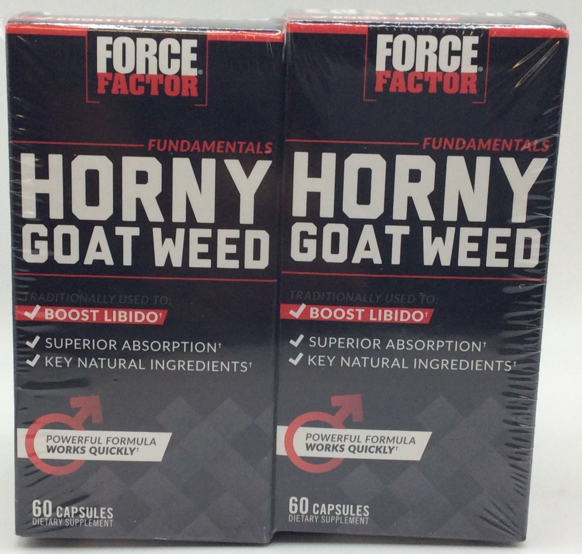 Force Factor Horny Goat Weed for Men, Fundamental Series, 120 Count, DEC/2026
