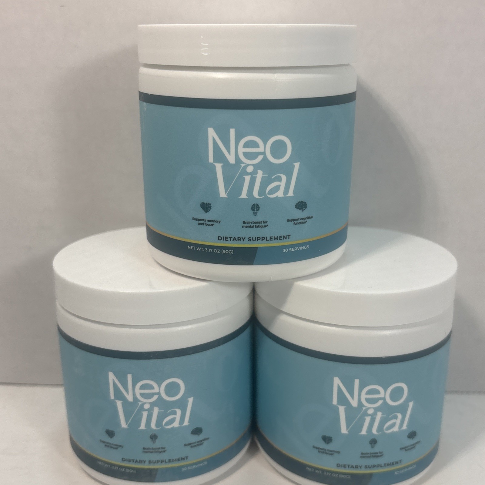 (3 Pack) Neo Vital Powder Advanced Brain Supplement NeoVital 90 Servings