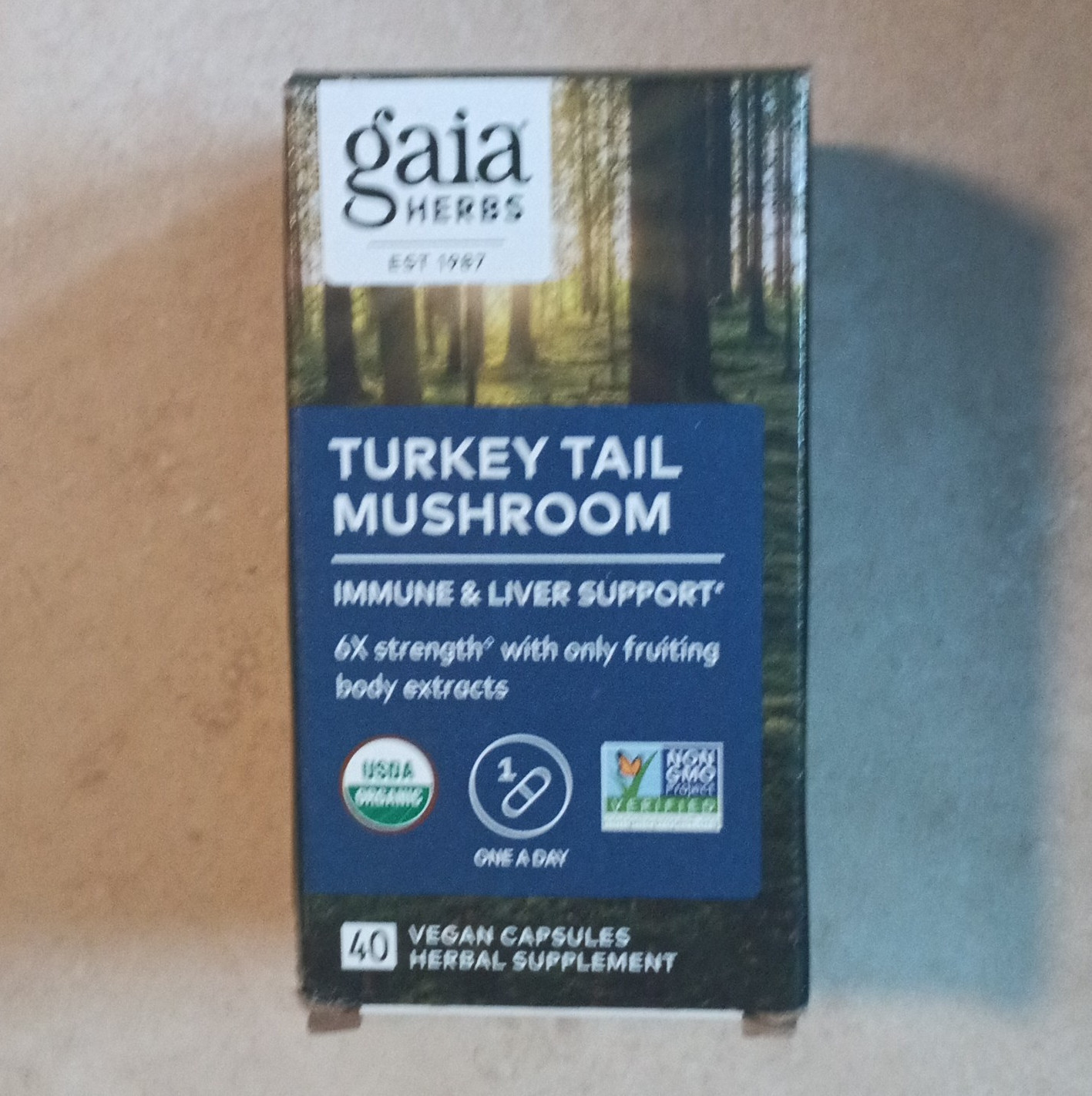 Gaia Herbs Turkey Tail Mushroom Immune & Liver Support 40 Caps Exp 02/28