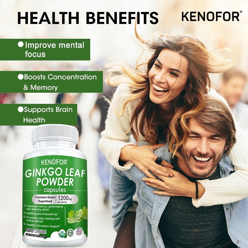 Ginkgo Leaf Extract Healthy Dietary Supplement, 1220 mg, 120 Capsules