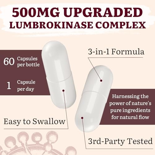Lumbrokinase 100mg (Max Activity 1,000,000 60 Count (Pack of 1)