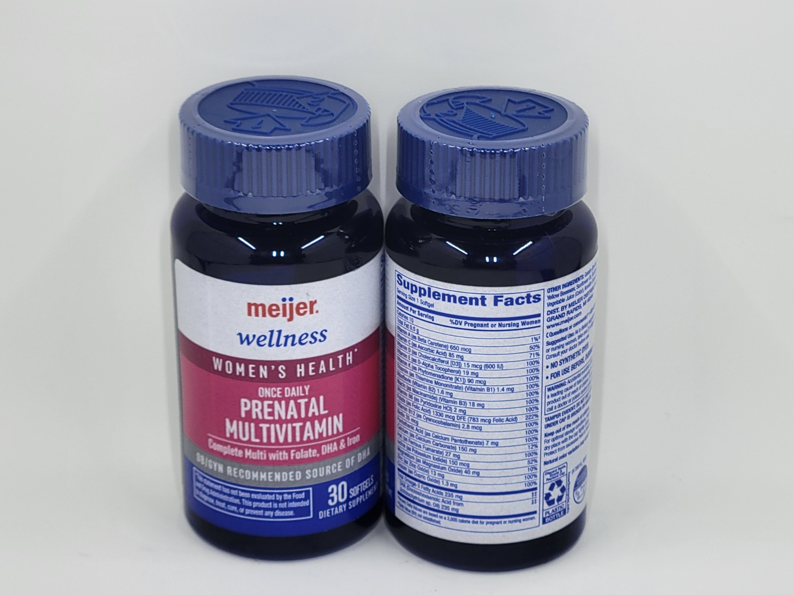 2PK Prenatal Multivitamin With Folate, DHA & Iron 30 Softgels Each EXP July 2026