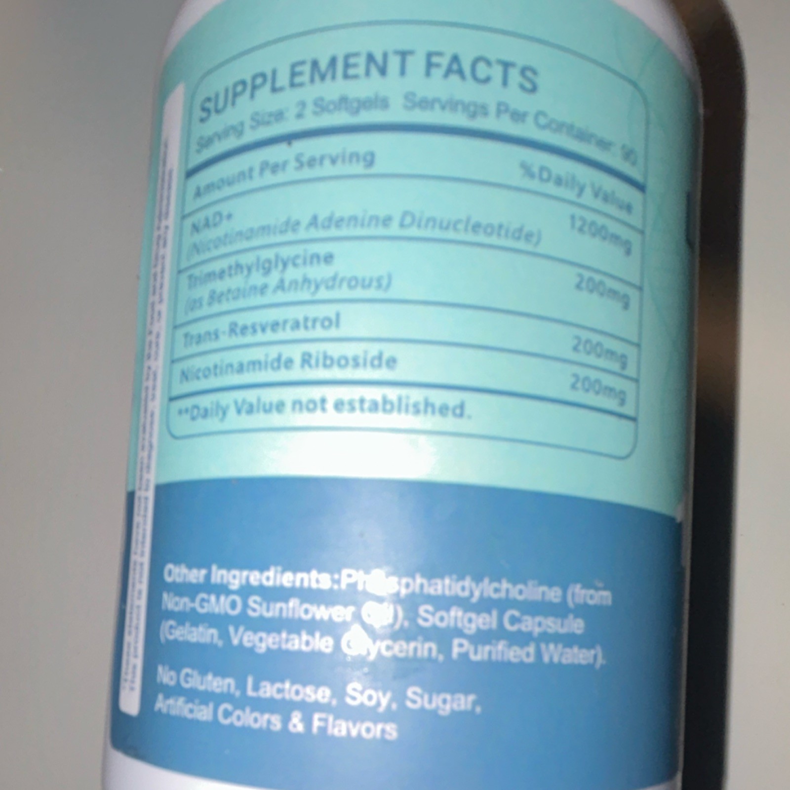 inGreens Liposomal NAD+ Dietary Supplement 1800mg 180 Softgels Trimethylglycine