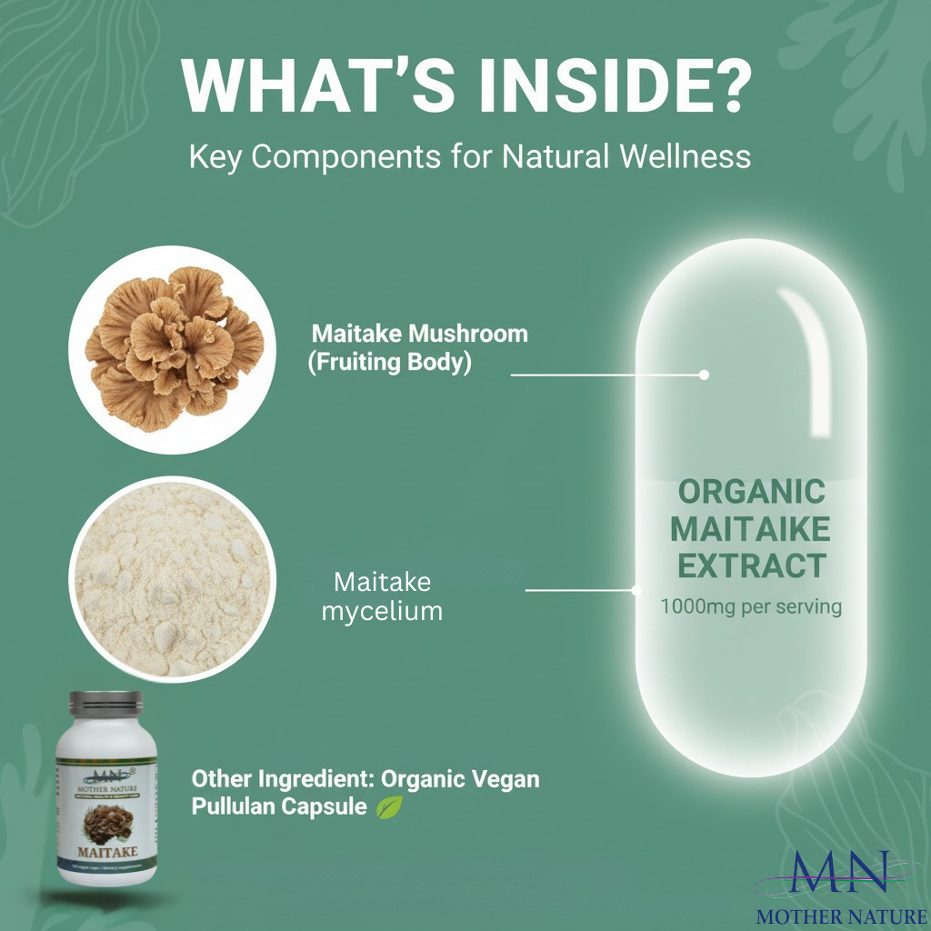 Mother Nature Maitake Mushrooms Organic Herbal Supplement For Liver Support