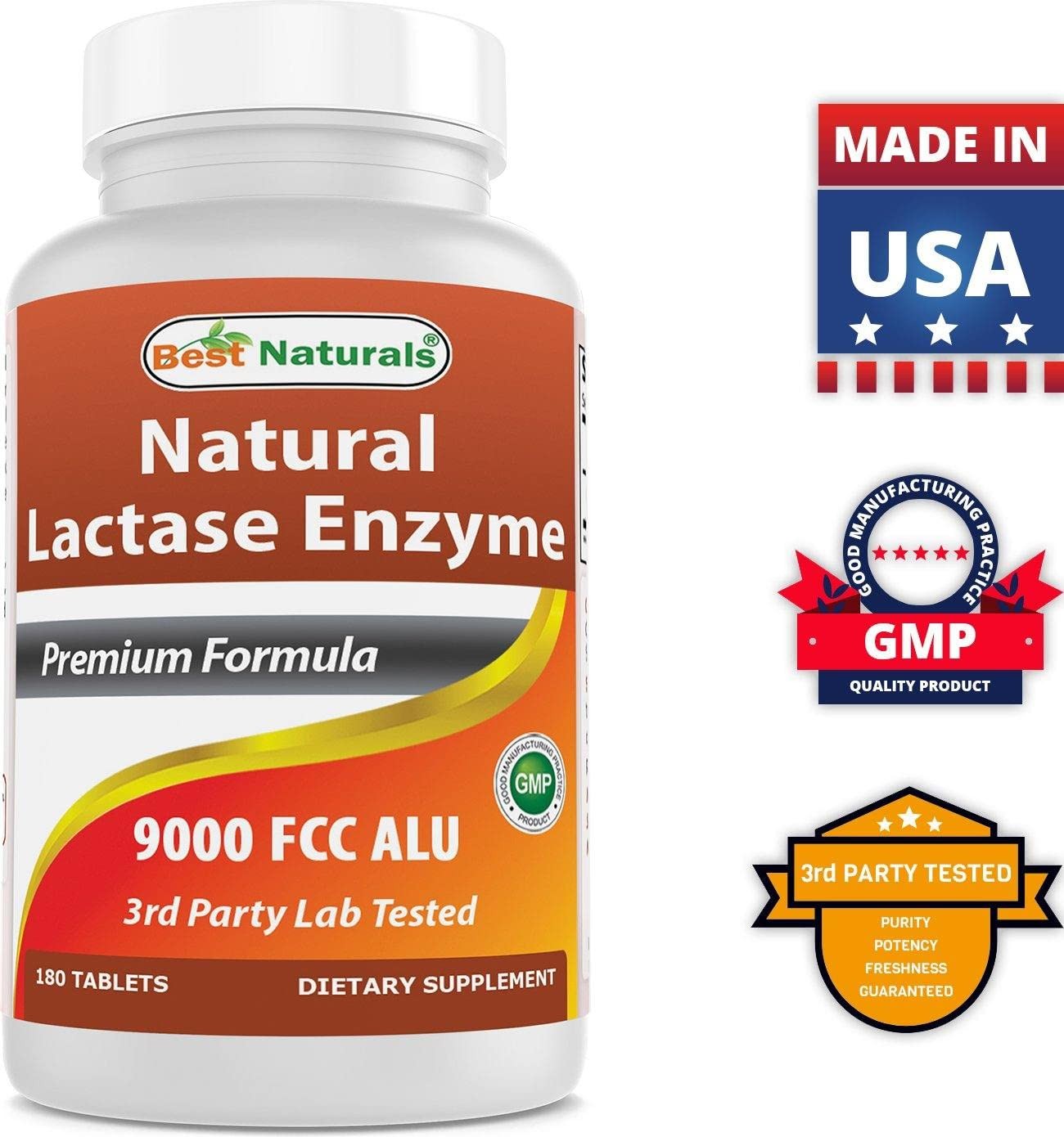 Best Naturals Lactose Intolerance Relief 180 Count (Pack of 1), No Color