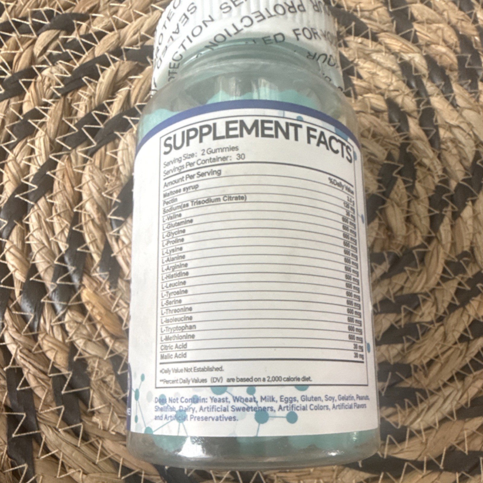 Ouweeoo 157 Gummies Muscle Growth Supplement L-Valine Glutamine 60 Gluten-Free