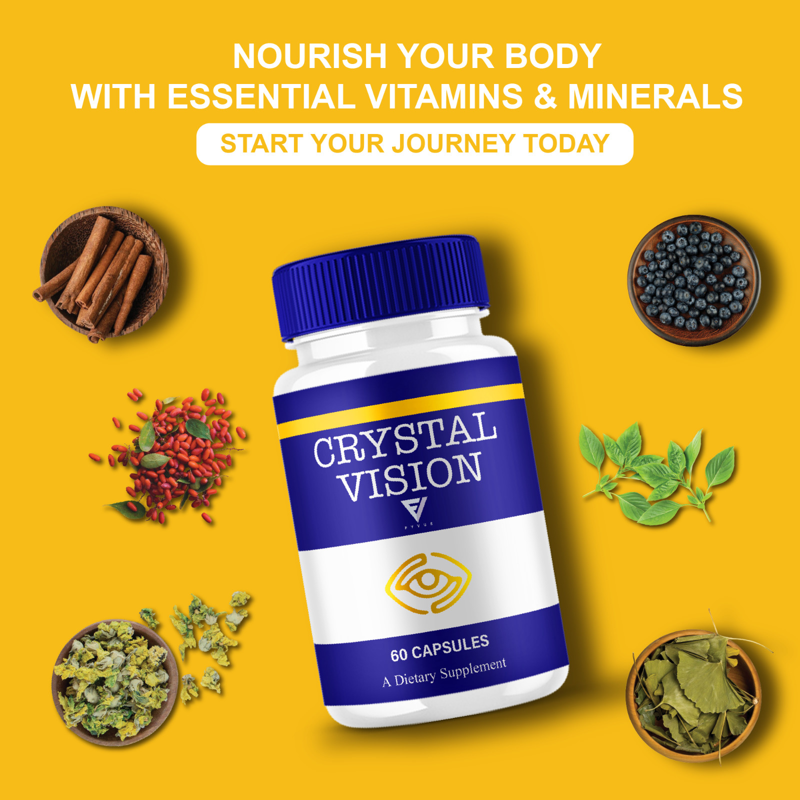 (2 Pack) Crystal Vision Eye Care, Crystal Vision Supplement (120 Capsules)