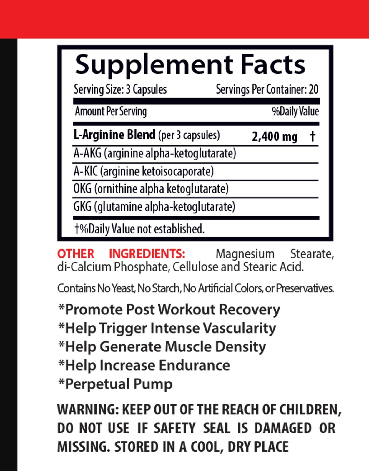 energy and focus supplement – NITRIC OXIDE 2400 – nitric oxide supplements 1B