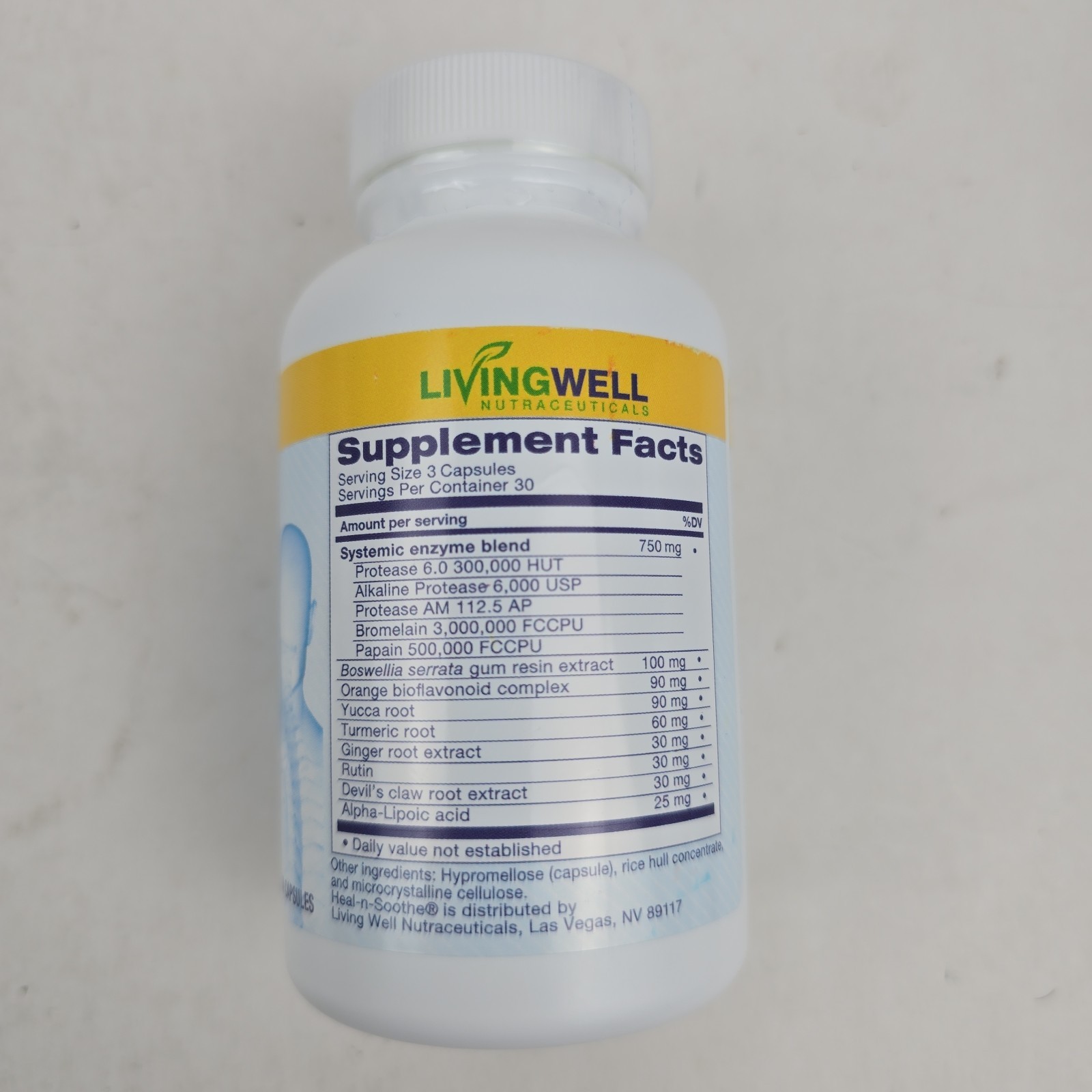 Heal-n-Soothe Dietary Supplement 90 Capsules Systemic Enzyme Formula Exp 12/28