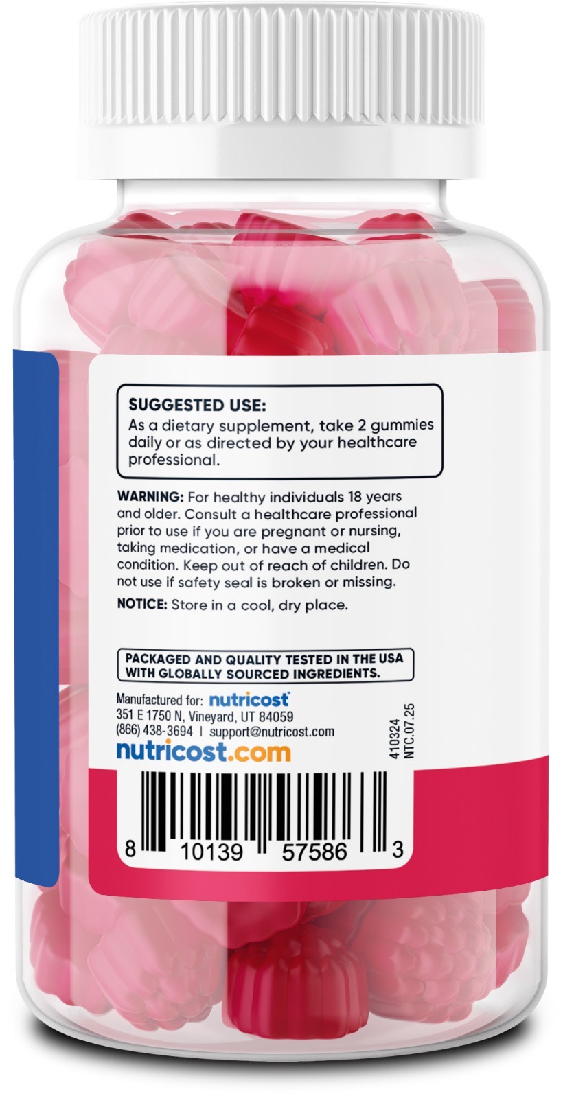 Nutricost Fiber Gummies (Berry Flavored) 60 Gummies – Dietary Fiber Supplement