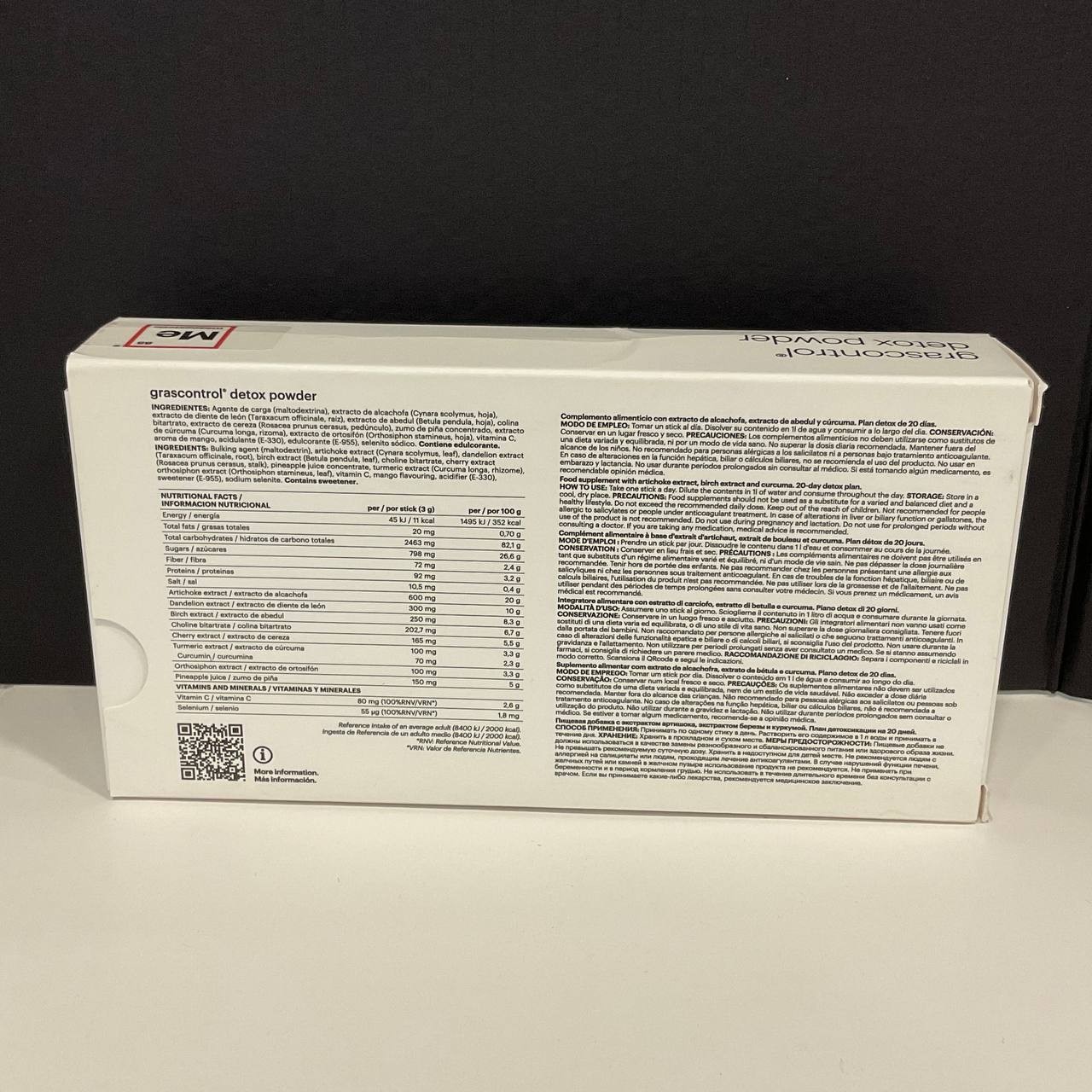 Mesoestetic Grascontrol Detox Powder 20 Sticks 3g Food Supplement 20-Day Plan