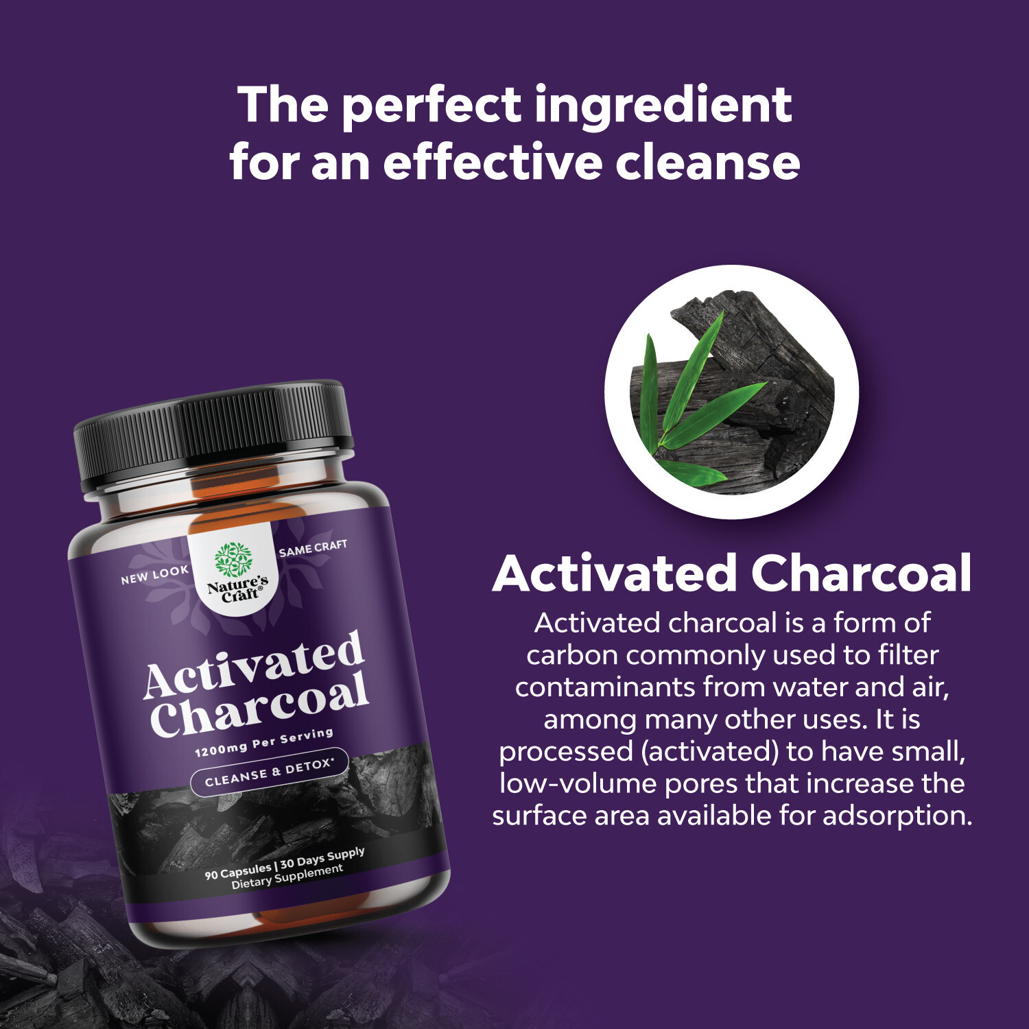 Cleanse and Detox Activated Charcoal Capsules – Purifying Detox Pills