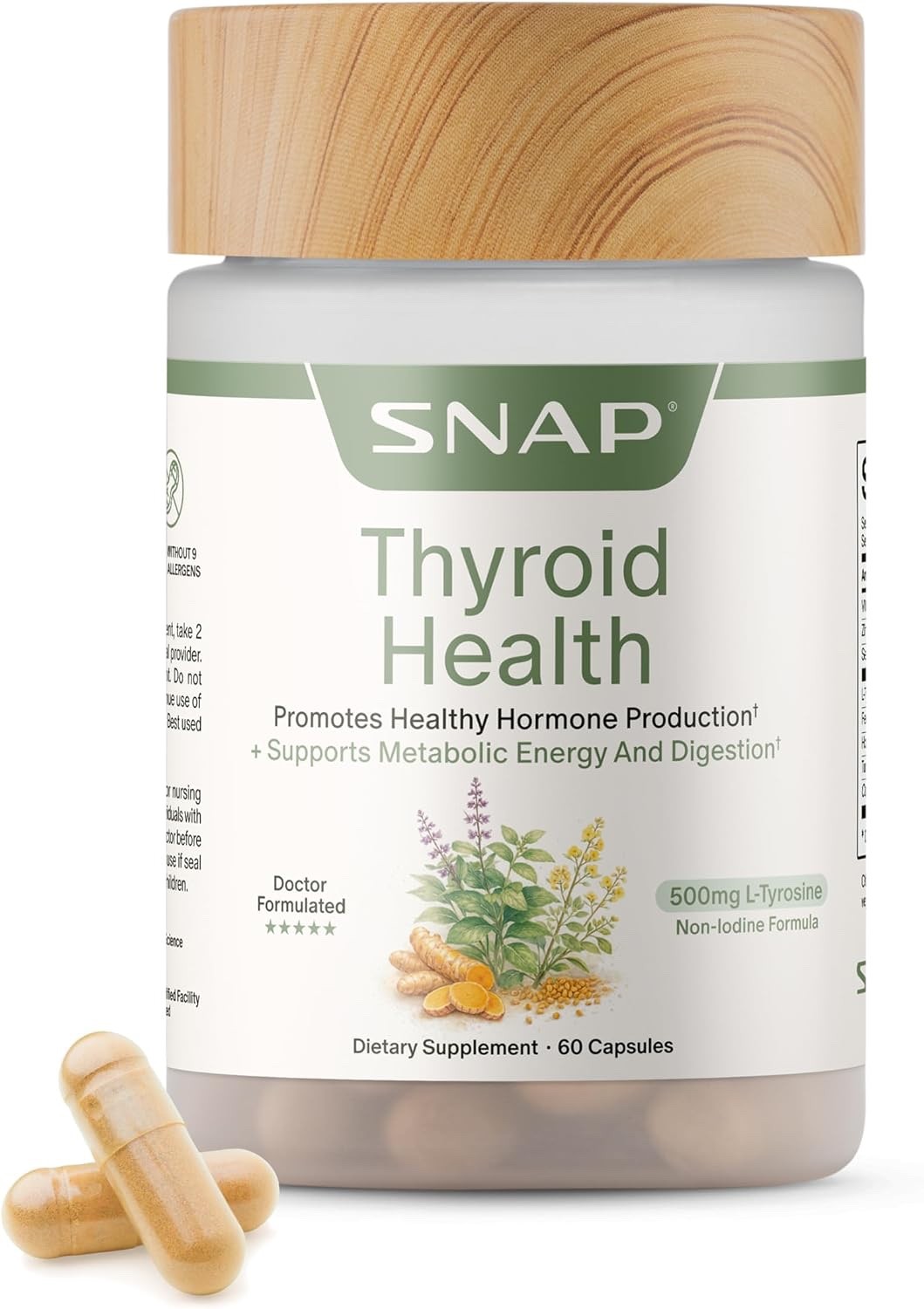 SNAP Thyroid Health Support Dietary Supplement, 60 Caps Vegan GF Non-GMO