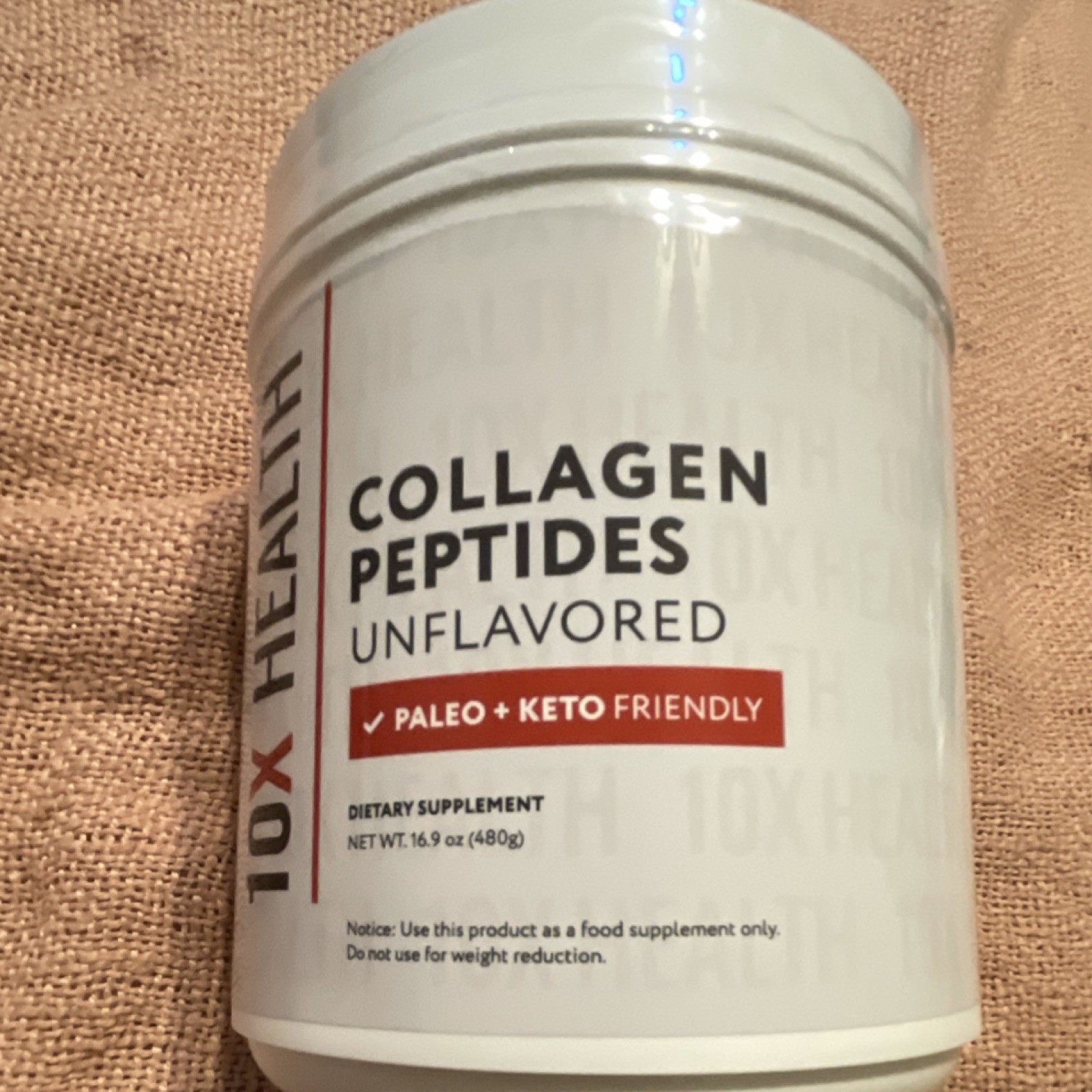 10X Health Collagen Peptides Unflavored Powder 16.9 oz Paleo Keto Friendly