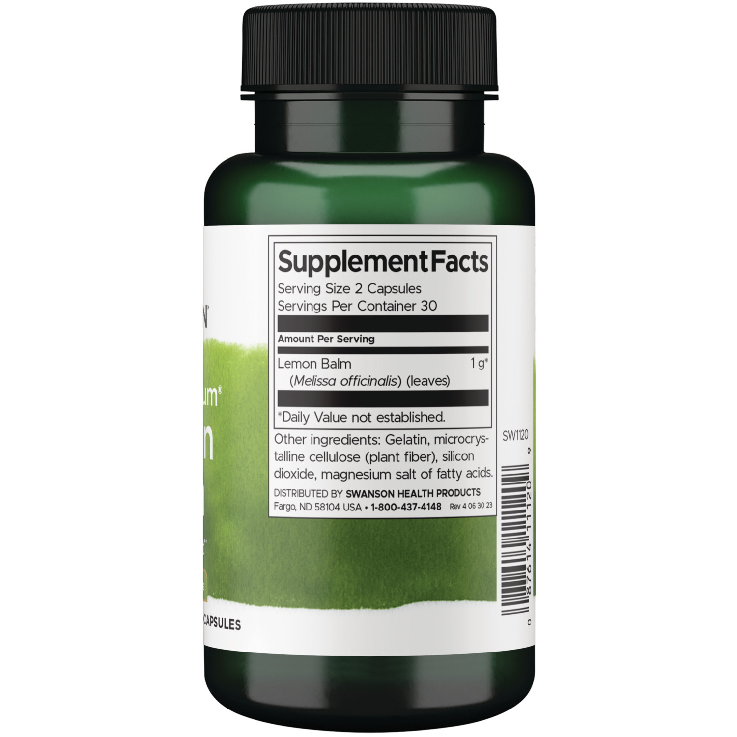 Swanson Lemon Balm 500 mg 60 Capsules