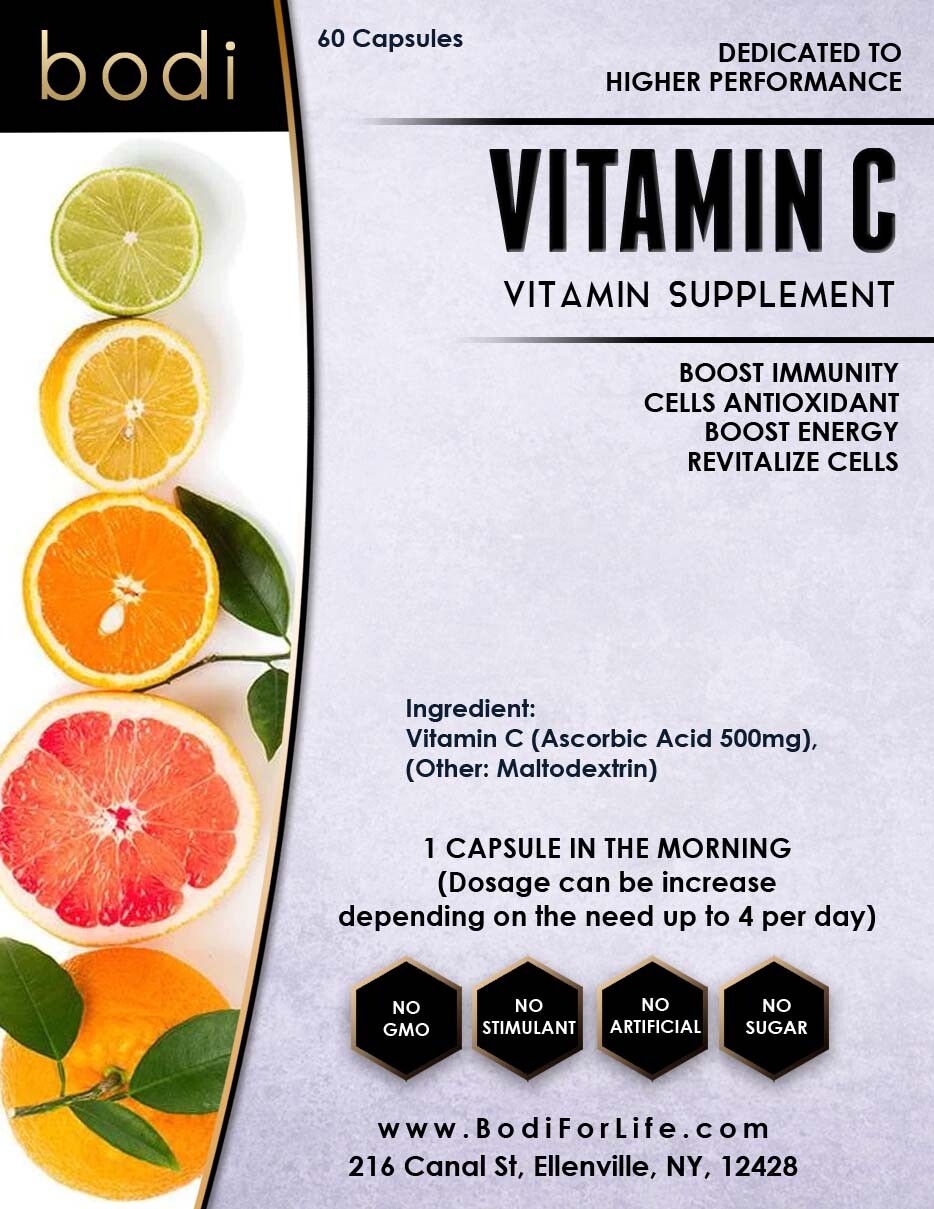 Vitamin C 500mg Capsule | 60 Capsules | 100% Pure Natural Hand Crafted